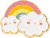 Cute Rainbow with Clouds Smile Pin