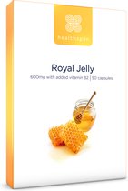 Healthspan Royal Jelly 600mg | 90 capsules | Vitamine B2 toegevoegd| Vermindert vermoeidheid en moeheid | Minimaal 6% HDA |Zeer voedzame nectar | Vetzuren | Vegetarisch