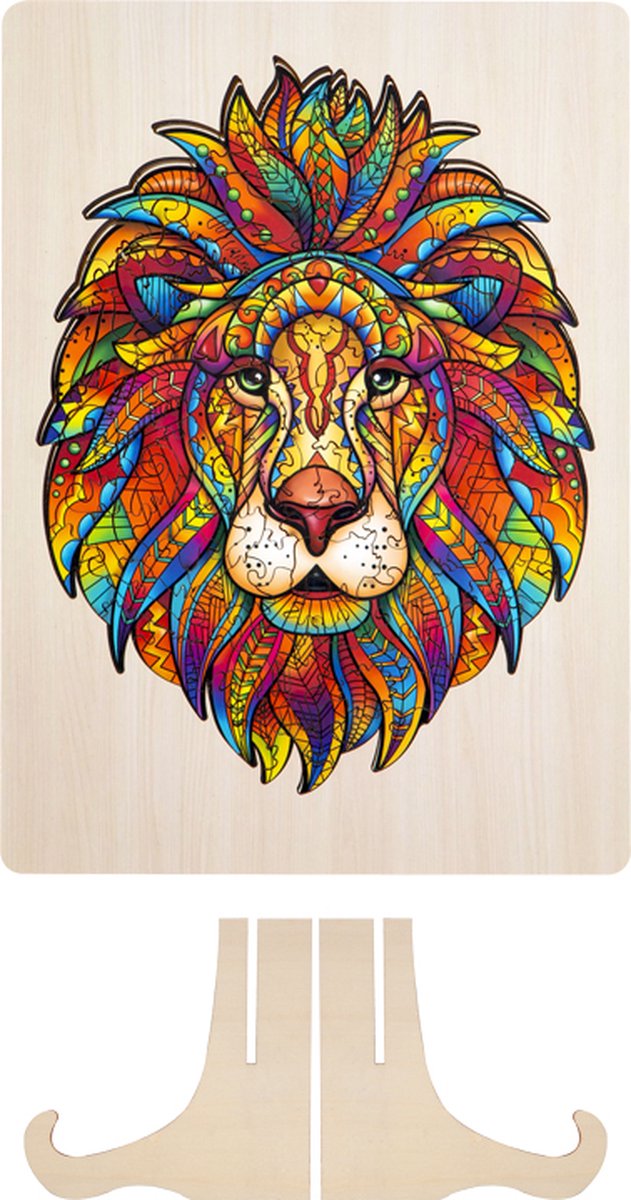 puzzle en bois avec lettres et motifs lion, Bébé - Apprendre