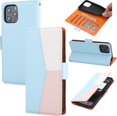 Apple iPhone 13 Book Case | Pu Lederen Telefoonhoesje | Blauw & Wit & Roze