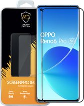 Oppo Reno6 Pro Screenprotector - MobyDefend Gehard Glas Screensaver - Zwarte Randen - Screen Protector - Glasplaatje Geschikt Voor: Oppo Reno6 Pro