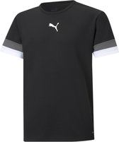 Puma teamRISE Sportshirt - Maat 128  - Unisex - zwart - grijs - wit