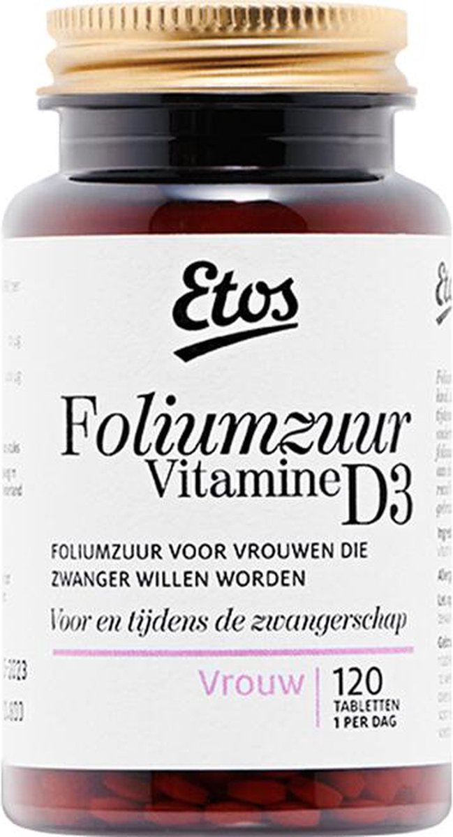 pedaal Vermelden persoon Etos Foliumzuur & Vitamine D3 - 360 tabletten (3x120) | bol.com