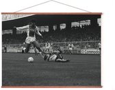 Poster In Posterhanger - Frank Rijkaard - 50x70 cm - Kader Hout - Ophangsysteem - Ajax - Voetbal - Zwart Wit