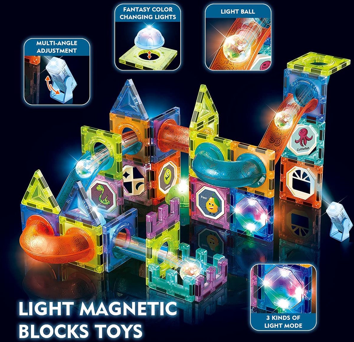 Nieuwe Licht Magnetische Blokken-75 Stuk-3D Magnetisch Speelgoed-  Magnetische Bouwset