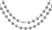 Assemblage chain 18 ash grey beaded