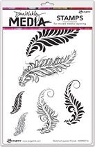 Ranger Dina Wakley cling stamp sketched layered fronds