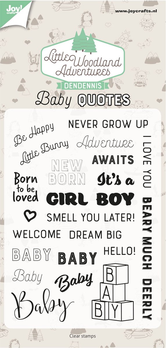Joy!Crafts Clear stamp - Engels Dendennis "Baby quote"