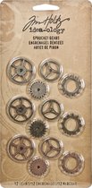 Idea-ology - sprocket gears - 12 stuks - ass. antique