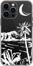 Paradise Amsterdam 'Paradise Bay' Clear Case - iPhone 13 Pro Max doorzichtig telefoonhoesje met palm, baai, strand, landschap tropische print