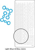 Vaessen Creative Sticker - 10x23cm - 10st - lichtblauw retroframe