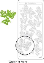 Vaessen Creative Sticker - 10x23cm - 10st - groen 3D vlinders