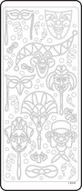 Vaessen Creative Sticker - 10x23cm - 10st - zilver maskers