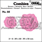 Crealies Combies snijmal & stempel - no.03 Rozen klein