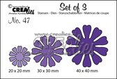 Crealies Set van 3 snijmallen - no.47 Bloemen 19