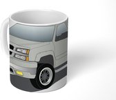 Mok - tekening van een Amerikaanse auto in het grijs - 350 ML - Beker - Uitdeelcadeautjes