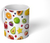 Mok - Koffiemok - Fruit - Patronen - Kleuren - Mokken - 350 ML - Beker - Koffiemokken - Theemok