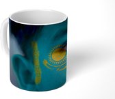 Mok - Koffiemok - Vlag van Kazachstan - Mokken - 350 ML - Beker - Koffiemokken - Theemok