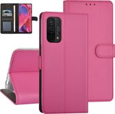 Felroze hoesje voor Oppo A54 5G & Oppo A74 5G - Book Case - Pasjeshouder - Magneetsluiting