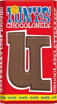 Tony's Chocolonely Melkchocolade Letterreep U - 180 Gram