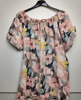 Dames blouse Marjan gebloemd motief roze L/XL