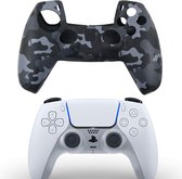 Playstation 5 Controller Hoesje - PS5 Silicone Hoes - PS5 Skin - Playstation 5 Accessoires - Cover - Hoesje - Siliconen skin case - Camouflage Zwart