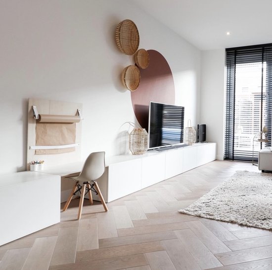 Rouleau de dessin - aux boucles d'apprentissage | VINTAGE BLACK (Rouleau de papier : marron) MAINTENANT AVEC : bande détachable renforcée ! (tableaux muraux - tableaux de texte - planche à dessin)