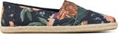 Toms Espadrilles Heren / Instapper / Herenschoenen - Canvas - Gebloemd - Alpargata Flower - Zwart - maat 44