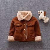 Kinderjas Unisex - Kinderkleding - Corduroy jas 2 jaar -Bruin