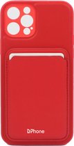 DrPhone IH3 - Coque de téléphone en TPU - Porte-cartes portefeuille - Antichoc - Bumper - Convient pour IPhone 13 - Rouge