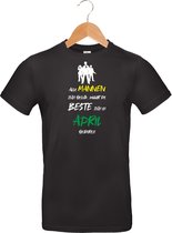 Mijncadeautje - T-shirt - zwart - maat M - Alle mannen zijn gelijk - april