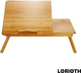 LORIOTH® Laptop Tafel Bed - Verstelbare Tafel Laptop - Laptoptafel voor in Bed - Laptopstandaard Bed Bureau - Bamboe Hout