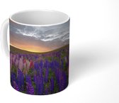 Mok - Bloemen - Paars - Zonsondergang - 350 ML - Beker