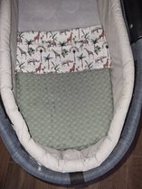 Kinderwagen deken - junglemotief - oud groen - 60 x 80 cm