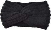 Hoofdband Dames - Zwart - Elastisch - Oorwarmers volwassenen - Voor de herfst & winter - Handgemaakt