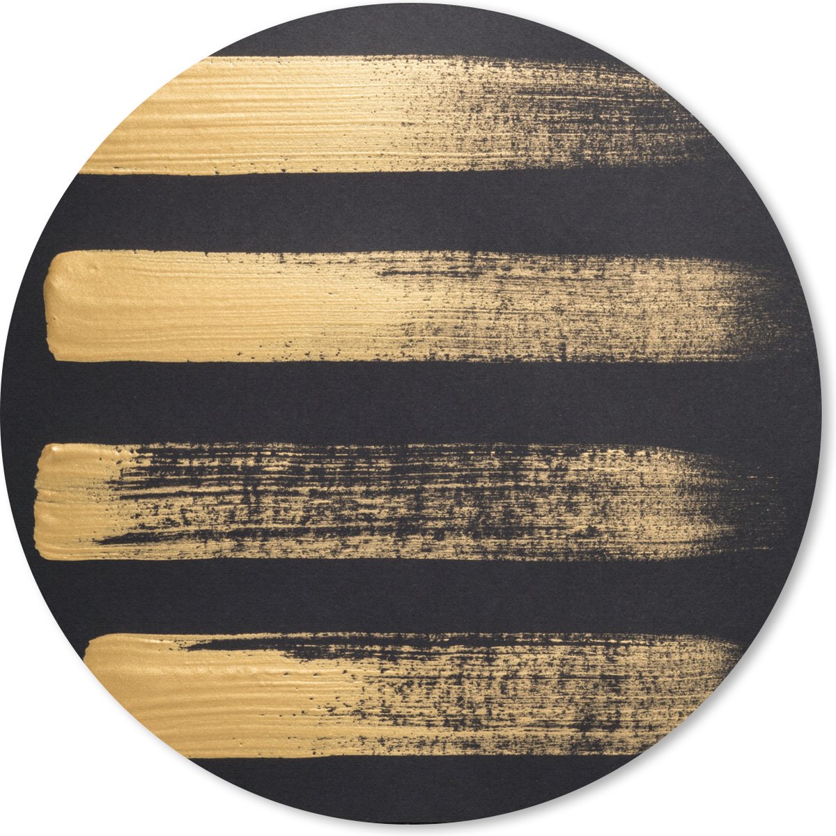 Muismat rond 50x50 cm - Mousepad Patroon van gouden verf op een zwarte achtergrond - Ronde muismatten
