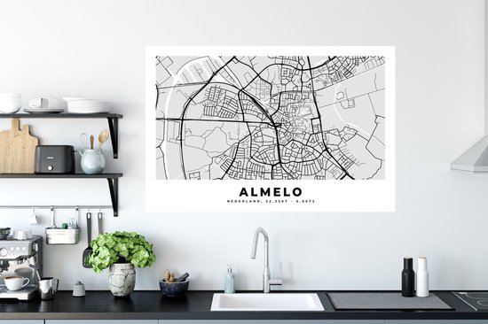 Stickers muraux - Plan de la ville - Almelo - Nederland - 120x80 cm - Feuille adhésive - Carte