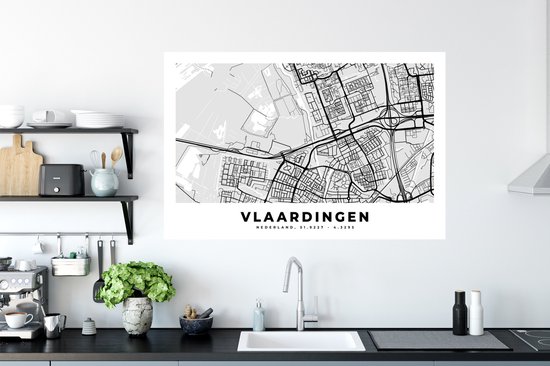 Stickers Stickers muraux - Plan de la ville - Vlaardingen - Pays- Nederland - 120x80 cm - Feuille adhésive