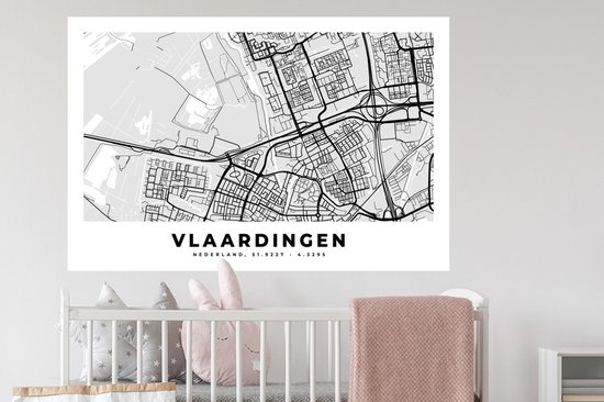 Stickers Stickers muraux - Plan de la ville - Vlaardingen - Pays- Nederland - 120x80 cm - Feuille adhésive