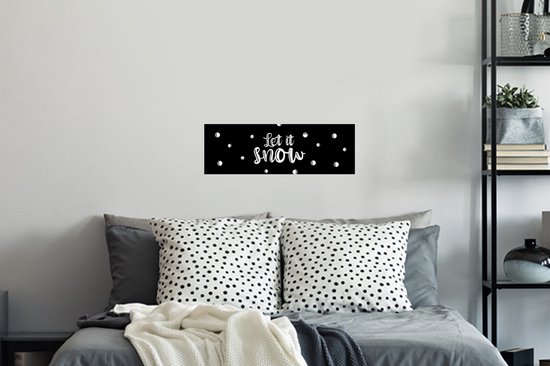 Stickers muraux - Noël - Citations - Let it snow - Neige - Proverbes - 60x20 cm - Feuille adhésive