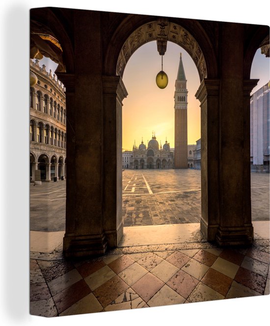 Tableau sur toile Italie - Place - Saint Marc - 50x50 cm - Décoration murale