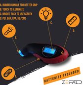 Zerald - bandenspanningsmeter, digitale bandenspanningsmeter, fietsbandenspanningsmeter, autobandenspanningsmeter (Rood)