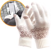 R2B® Touchscreen handschoenen heren / dames winter - Maat S/M - Wit - Model Brugge - Scooter / Fiets / Wandelen