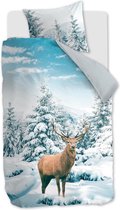 Premium Luxe Flanel Eenpersoons Dekbedovertrek Sneeuwlandschap | 140x200/220 | Warm En Hoogwaardig | Ideaal Tegen De Kou | Inclusief 1 Kussensloop