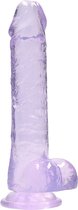 8" / 20 cm Realistic Dildo With Balls - Purple - Realistic Dildos