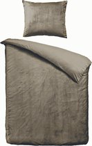 Velvet Couture Dekbedovertrek - 140x200/220 cm - Velvet Touch - Taupe