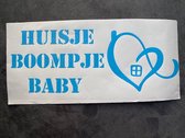 Sticker blauw - babykamer - 12 x 30 cm - huisje, boompje, baby