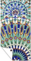Poster de jardin Un mur marocain en mosaïque aux formes variées - 40x80 cm
