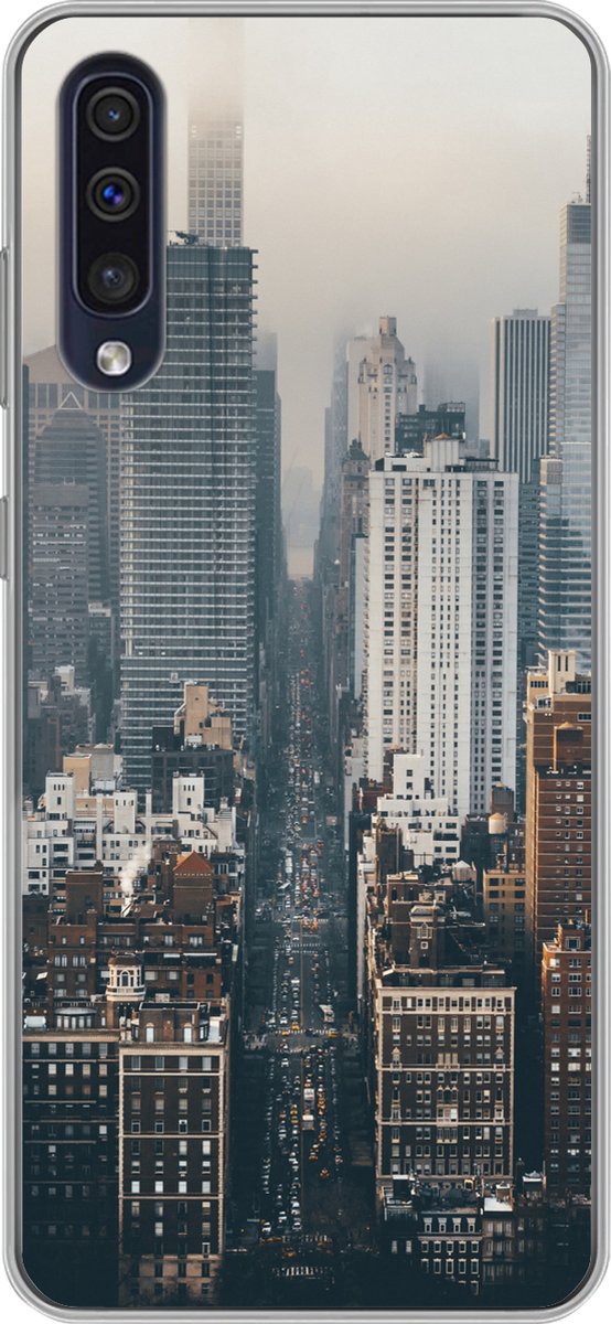 Telefoonhoesje Geschikt voor Samsung Galaxy A30s hoesje - Skyline van New York - Siliconen Telefoonhoesje Telefoonhoesje
