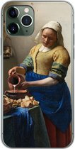 Geschikt voor iPhone 11 Pro hoesje - Het melkmeisje - Johannes Vermeer - Siliconen Telefoonhoesje